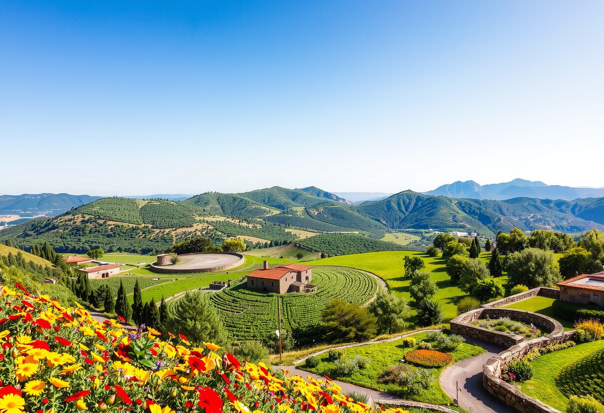 Lush Mediterranean landscape in Spain