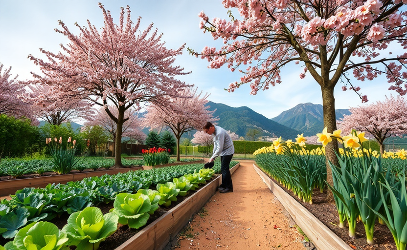 Seasonal garden scenes in Spain